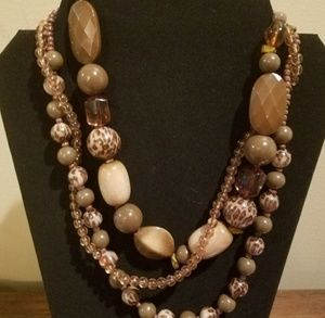 Brown Statement Necklace w/matching Earrings